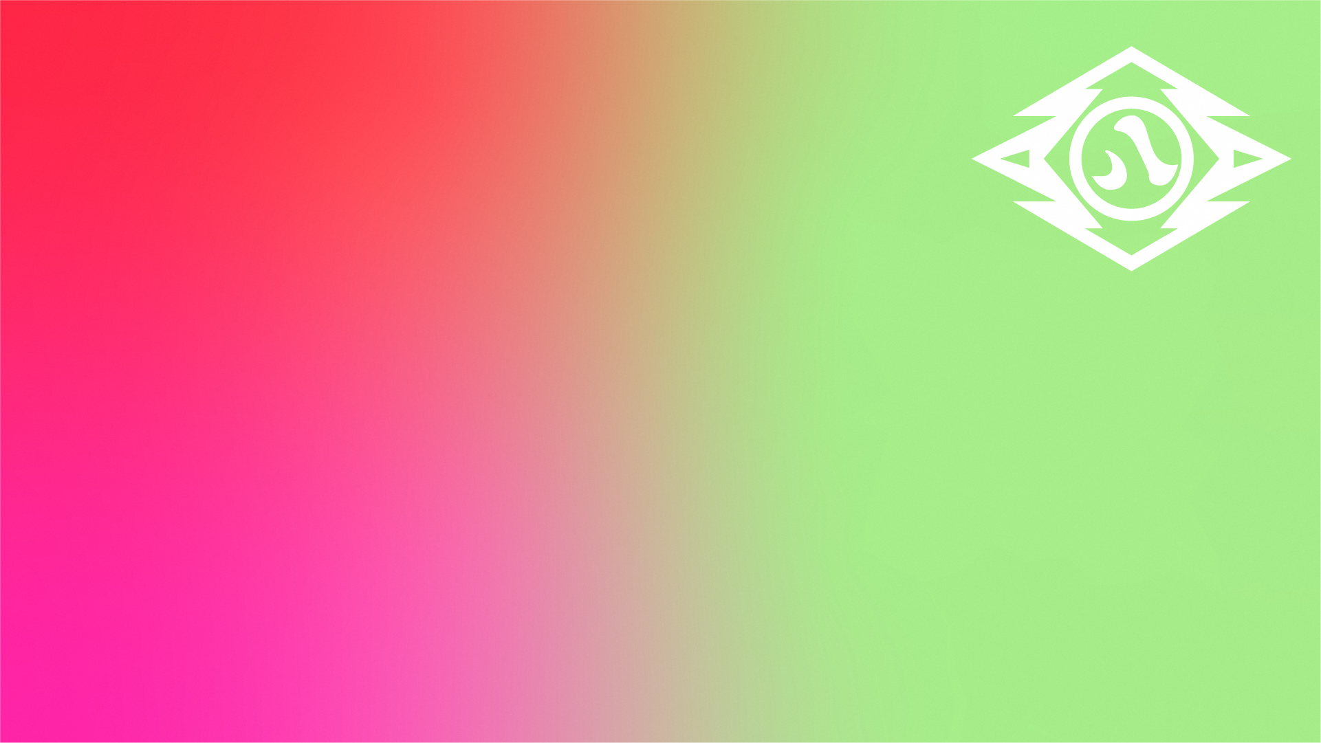 バーチャル背景の見本画像。春をイメージ。黄緑・赤ピンク・ピンクのグラデーションと交通局マーク。