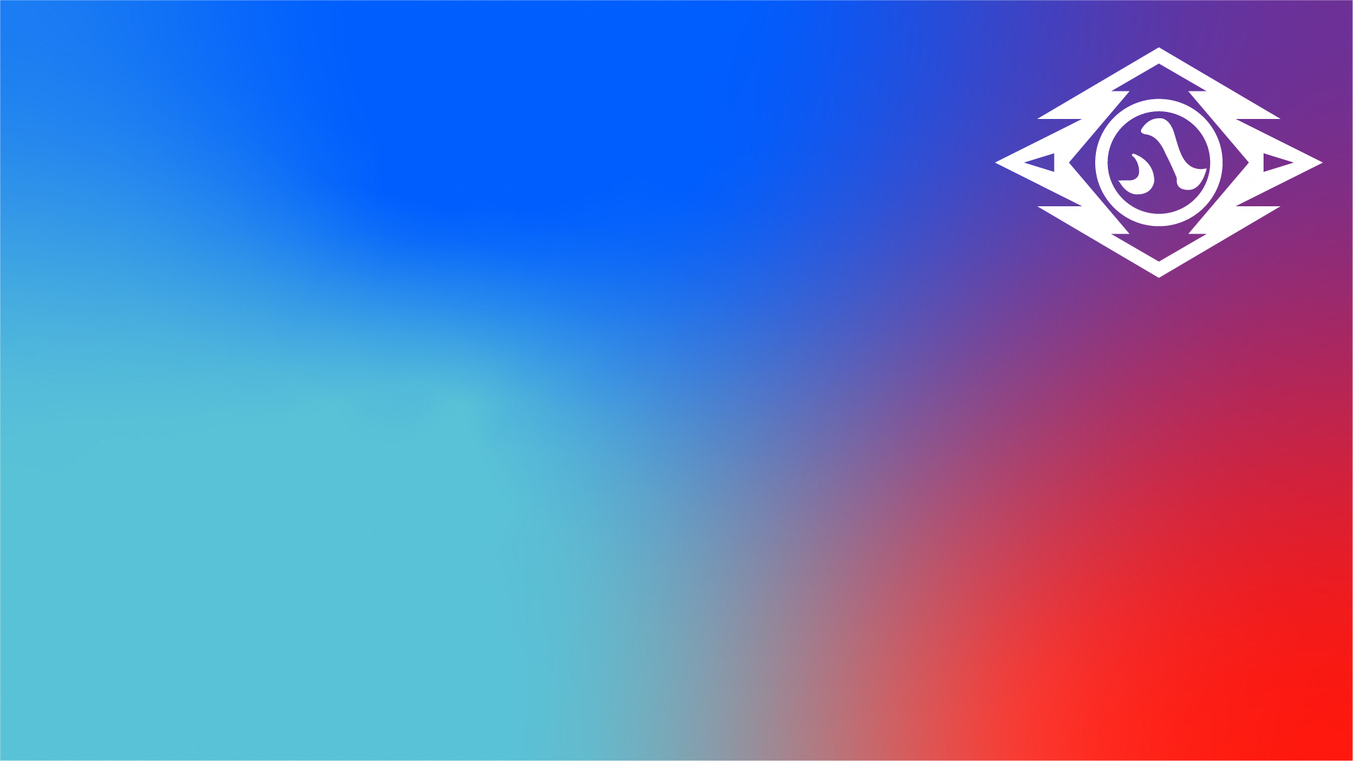 バーチャル背景の見本画像。夏をイメージ。青・水色・赤のグラデーションと交通局マーク。