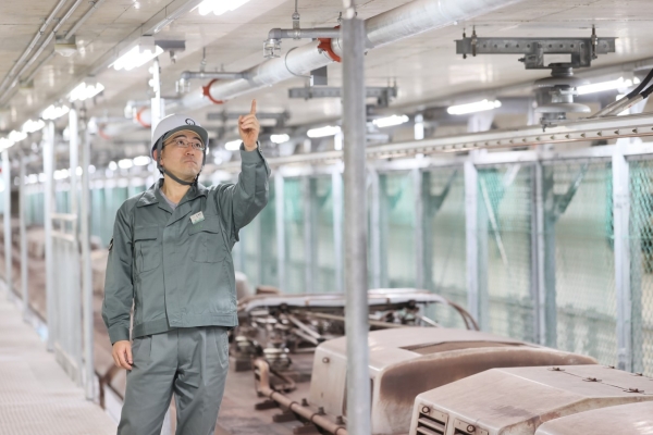 車内点検の様子