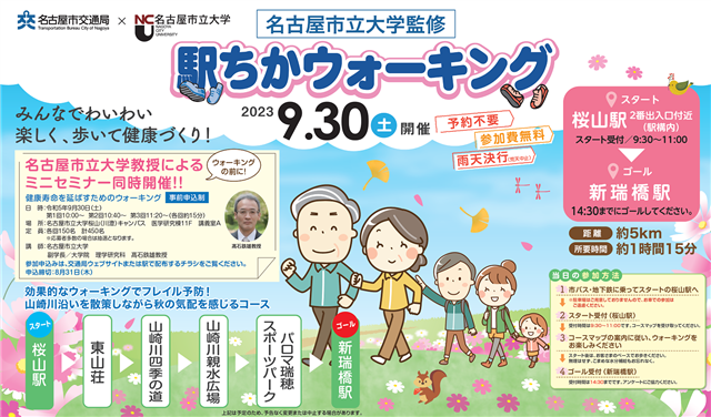 名古屋市立大学監修　駅ちかウォーキングＰＲポスターの画像